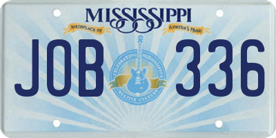 MS license plate JOB336