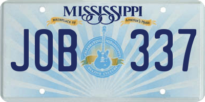 MS license plate JOB337
