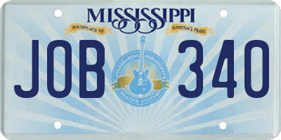 MS license plate JOB340