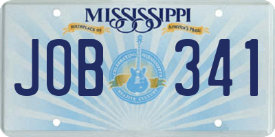 MS license plate JOB341