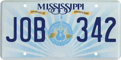 MS license plate JOB342