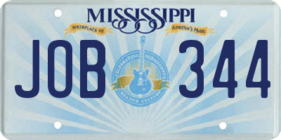 MS license plate JOB344