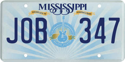 MS license plate JOB347