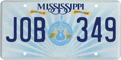 MS license plate JOB349