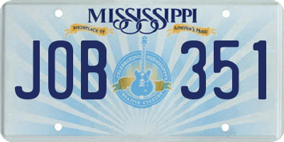 MS license plate JOB351
