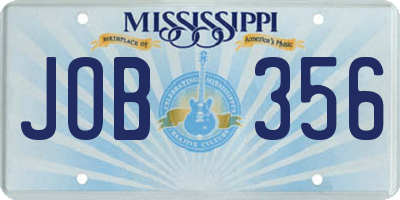 MS license plate JOB356