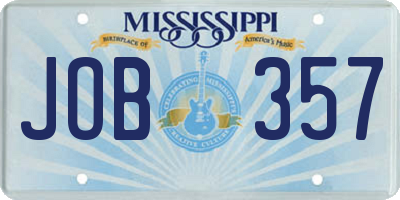 MS license plate JOB357
