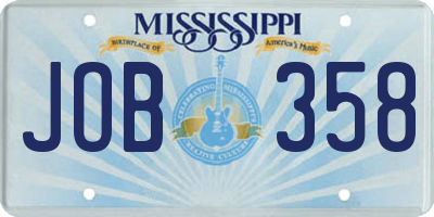 MS license plate JOB358