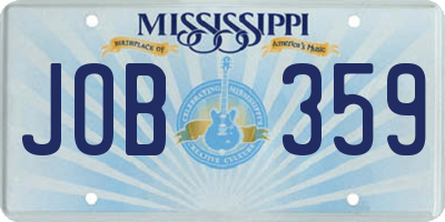 MS license plate JOB359