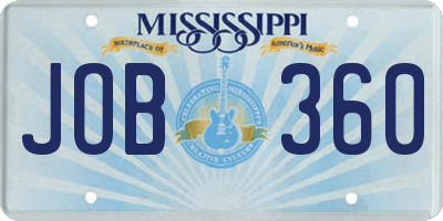 MS license plate JOB360