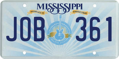 MS license plate JOB361