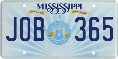 MS license plate JOB365