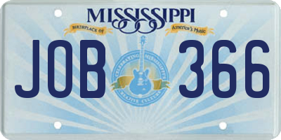 MS license plate JOB366