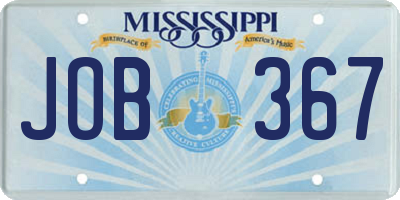 MS license plate JOB367