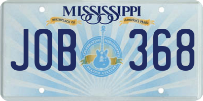 MS license plate JOB368