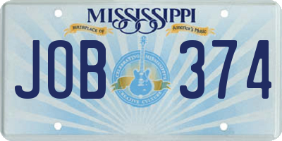 MS license plate JOB374