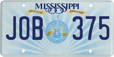 MS license plate JOB375