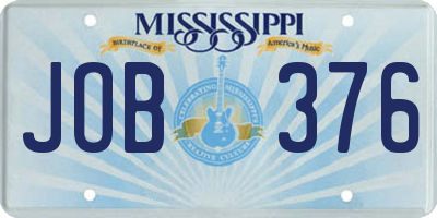 MS license plate JOB376