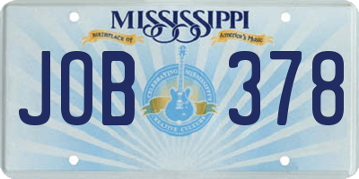 MS license plate JOB378