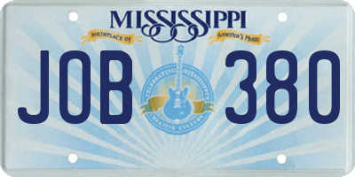MS license plate JOB380