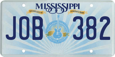 MS license plate JOB382