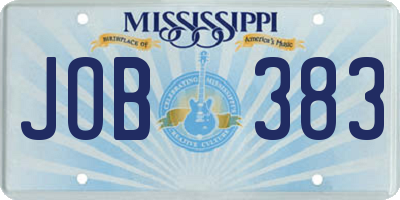 MS license plate JOB383