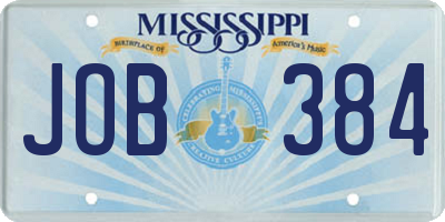 MS license plate JOB384