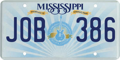 MS license plate JOB386