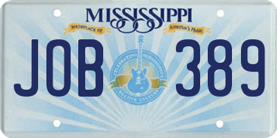 MS license plate JOB389