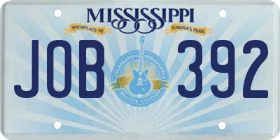 MS license plate JOB392