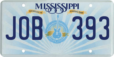 MS license plate JOB393