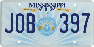 MS license plate JOB397