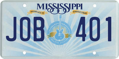 MS license plate JOB401