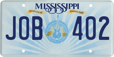MS license plate JOB402