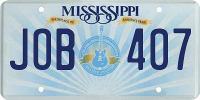 MS license plate JOB407