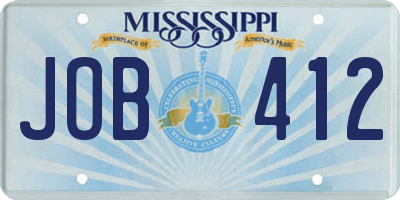 MS license plate JOB412