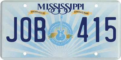 MS license plate JOB415