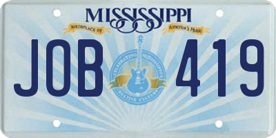 MS license plate JOB419