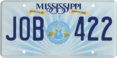 MS license plate JOB422