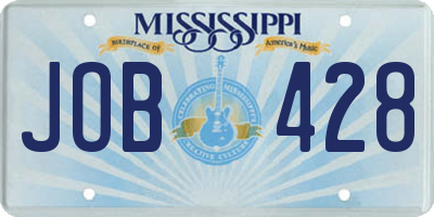 MS license plate JOB428