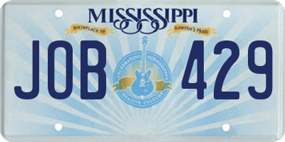 MS license plate JOB429