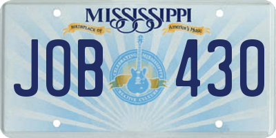 MS license plate JOB430