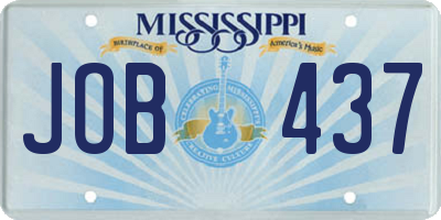 MS license plate JOB437