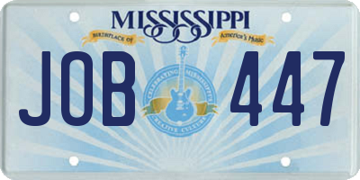 MS license plate JOB447