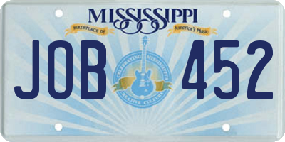 MS license plate JOB452