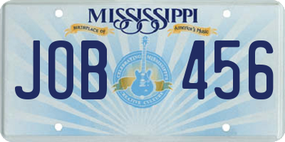 MS license plate JOB456