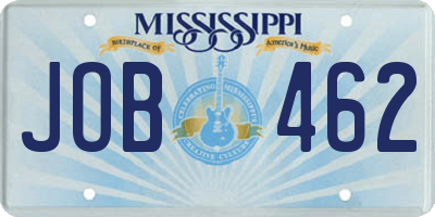 MS license plate JOB462