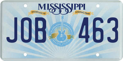 MS license plate JOB463