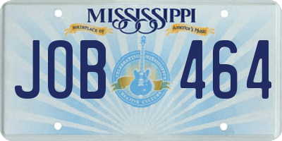 MS license plate JOB464