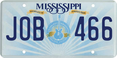MS license plate JOB466